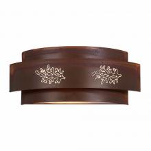 Avalanche Ranch Lighting A16248-02 - Northridge Double Sconce - Cedar Bough Cutout - Rust Patina Finish