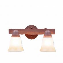 Avalanche Ranch Lighting A32201TT-02 - Lakeside Double Bath Vanity Light - Rustic Plain - Two-Toned Amber Cream Bell Glass