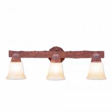 Avalanche Ranch Lighting A32301TT-02 - Lakeside Triple Bath Vanity Light - Rustic Plain - Two-Toned Amber Cream Bell Glass