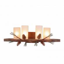 Avalanche Ranch Lighting A37720TS-04 - Wisley Bath Vanity Light 24w - Pine Cone - Tea Stain Glass Bowl - Pine Tree Green