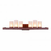 Avalanche Ranch Lighting A37801TS-02 - Wisley Bath Vanity Light 36w - Rustic Plain - Tea Stain Glass Bowl - Rust Patina Finish