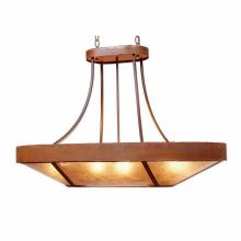 Avalanche Ranch Lighting A41101AL-HR-02 - Ridgemont Chandelier Oval - Rustic Plain - Almond Mica Shade - Rust Patina Finish