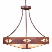 Avalanche Ranch Lighting A42684AL-HR-02 - Ridgemont Chandelier Extra Large - Shade Bottom - Pueblo - Almond Mica Shade - Rust Patina Finish