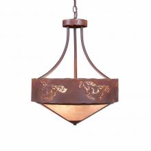 Avalanche Ranch Lighting A44659AL-HR-02 - Ridgemont Foyer Chandelier Large Short - Shade Bottom - Horse Cutout - Almond Mica Shade