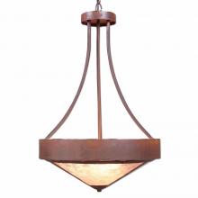 Avalanche Ranch Lighting A45101AL-HR-02 - Ridgemont Foyer Chandelier Large Tall - Shade Bottom - Rustic Plain - Almond Mica Shade