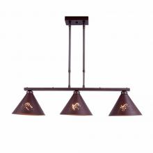 Avalanche Ranch Lighting A45245-27 - Canyon Island Billiard Light Small - Mountain-Pine Tree Cutouts - Rustic Brown Finish