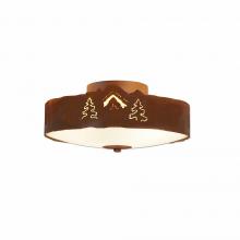 Avalanche Ranch Lighting A47145FC-02 - Ridgewood Close-to-Ceiling Small - Mountain-Pine Tree Cutouts - Frosted Glass Bowl