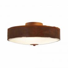 Avalanche Ranch Lighting A47201FC-02 - Ridgewood Close-to-Ceiling Large - Rustic Plain - Frosted Glass Bowl - Dark Bronze Metallic Finish