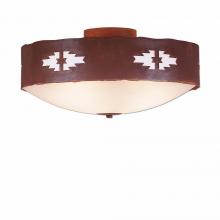 Avalanche Ranch Lighting A47784FC-02 - Ridgemont Close-to-Ceiling Large - Pueblo - Frosted Glass Bowl - Rust Patina Finish