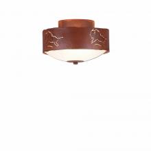 Avalanche Ranch Lighting A47939FC-02 - Ridgemont Close-to-Ceiling Small - Bison - Frosted Glass Bowl - Rust Patina Finish