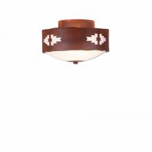 Avalanche Ranch Lighting A47984FC-02 - Ridgemont Close-to-Ceiling Small - Pueblo - Frosted Glass Bowl - Rust Patina Finish