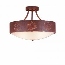 Avalanche Ranch Lighting A49106FC-HR-02 - Ridgemont Semi Flush Large Short - Bowl Bottom - Maple Cutout - Frosted Glass Bowl