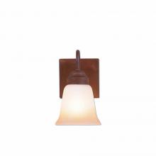 Avalanche Ranch Lighting H14101TT-02 - Wasatch Single Sconce - Rustic Plain - Two-Toned Amber Cream Bell Glass - Rust Patina Finish