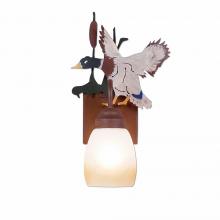 Avalanche Ranch Lighting H14166ET-06 - Wasatch Single Sconce - Mallard - Two-Toned Amber Egg Bell Glass - Waterfowl Gray