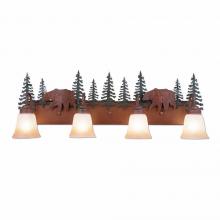 Avalanche Ranch Lighting H32426TT-03 - Wasatch Quad Bath Vanity Light - Bear - Two-Toned Amber Cream Bell Glass - Cedar Green