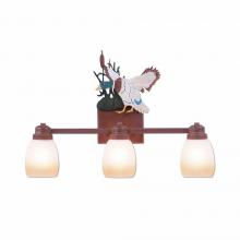 Avalanche Ranch Lighting H37366ET-06 - Parkshire Triple Bath Vanity Light - Mallard - Two-Toned Amber Egg Bell Glass - Waterfowl Gray