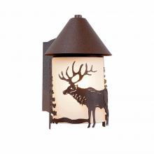 Avalanche Ranch Lighting H51123FC-27 - Cedarline Sconce - Valley Elk - Frosted Glass Bowl - Rustic Brown Finish