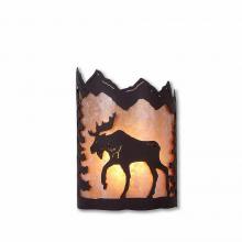 Avalanche Ranch Lighting M13227AL-28 - Cascade Sconce Small - Mountain Moose - Almond Mica Shade - Dark Bronze Metallic Finish