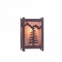 Avalanche Ranch Lighting M14114AL-27 - Seneca Small Sconce - Spruce Tree - Almond Mica Shade - Rustic Brown Finish