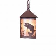 Avalanche Ranch Lighting M24481AL-CH-27 - Cascade Pendant Small - Trout - Almond Mica Shade - Rustic Brown Finish - Chain