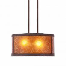 Avalanche Ranch Lighting M29301AM-27 - Kincaid Durm Pendantd Medium - Rustic Plain - Amber Mica Shade - Rustic Brown Finish