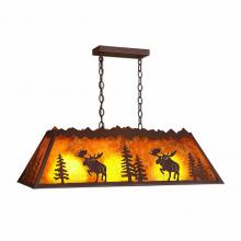 Avalanche Ranch Lighting M45422AM-27 - Rocky Mountain Billiard Light Small - Alaska Moose - Amber Mica Shade - Rustic Brown Finish