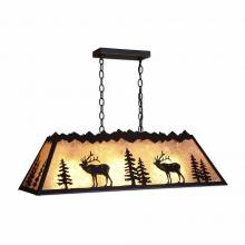 Avalanche Ranch Lighting M45433AL-97 - Rocky Mountain Billiard Light Small - Mountain Elk - Almond Mica Shade - Black Iron Finish