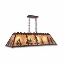 Avalanche Ranch Lighting M45514AL-27 - Rocky Mountain Billiard Light Large - Spruce Tree - Almond Mica Shade - Rustic Brown Finish