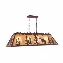 Avalanche Ranch Lighting M45522AL-27 - Rocky Mountain Billiard Light Large - Alaska Moose - Almond Mica Shade - Rustic Brown Finish