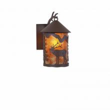 Avalanche Ranch Lighting M51433AM-27 - Cascade Lantern Sconce Mica Small - Mountain Elk - Amber Mica Shade - Rustic Brown Finish