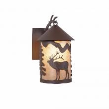 Avalanche Ranch Lighting M51533AL-27 - Cascade Lantern Sconce Mica Medium - Mountain Elk - Almond Mica Shade - Rustic Brown Finish