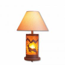 Avalanche Ranch Lighting M60121AM-KR-27 - Cascade Table Lamp - Valley Deer - Amber Mica Shade - Rustic Brown Finish