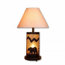 Avalanche Ranch Lighting M60125AL-KR-97 - Cascade Table Lamp - Mountain Bear - Almond Mica Shade - Black Iron Finish