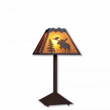 Avalanche Ranch Lighting M62422AM-97 - Rocky Mountain Desk Lamp - Alaska Moose - Amber Mica Shade - Black Iron Finish