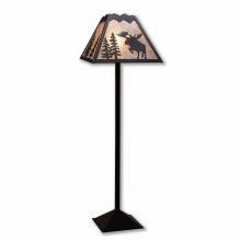 Avalanche Ranch Lighting M62622AL-97 - Rocky Mountain Floor Lamp - Alaska Moose - Almond Mica Shade - Black Iron Finish