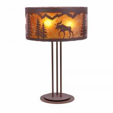 Avalanche Ranch Lighting M69227AM-27 - Kincaid Table Lamp - Mountain Moose - Amber Mica Shade - Rustic Brown Finish