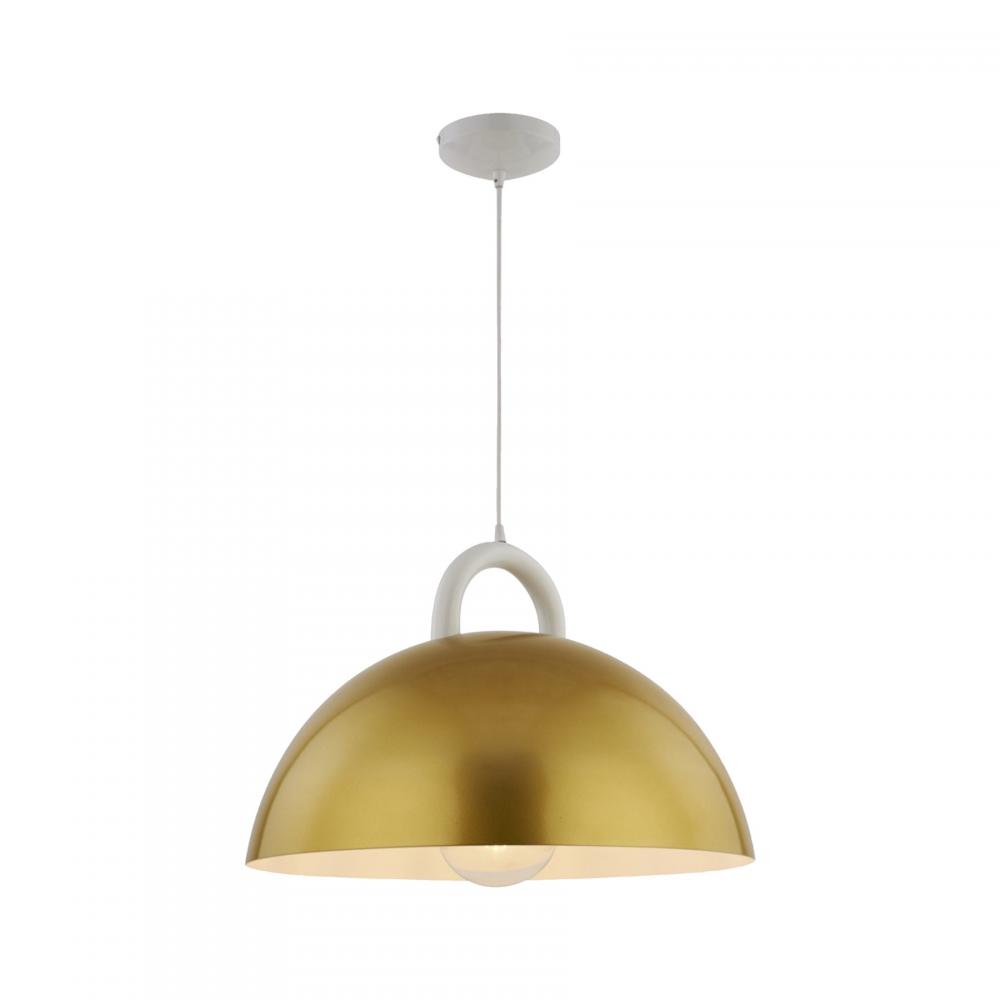 Pantheon-1-Light Pendant-19.5&#34;-Gold/White