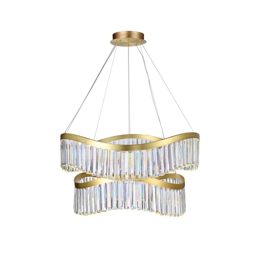 Jules Integrated LED Chandelier 31&#34;, Brass