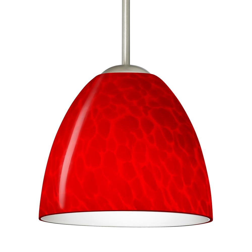 Besa Sasha LED Pendant 1Bc Red Cloud Satin Nickel 1x9W LED