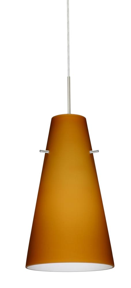 Besa Cierro LED Pendant Amber Matte Satin Nickel 1x9W LED