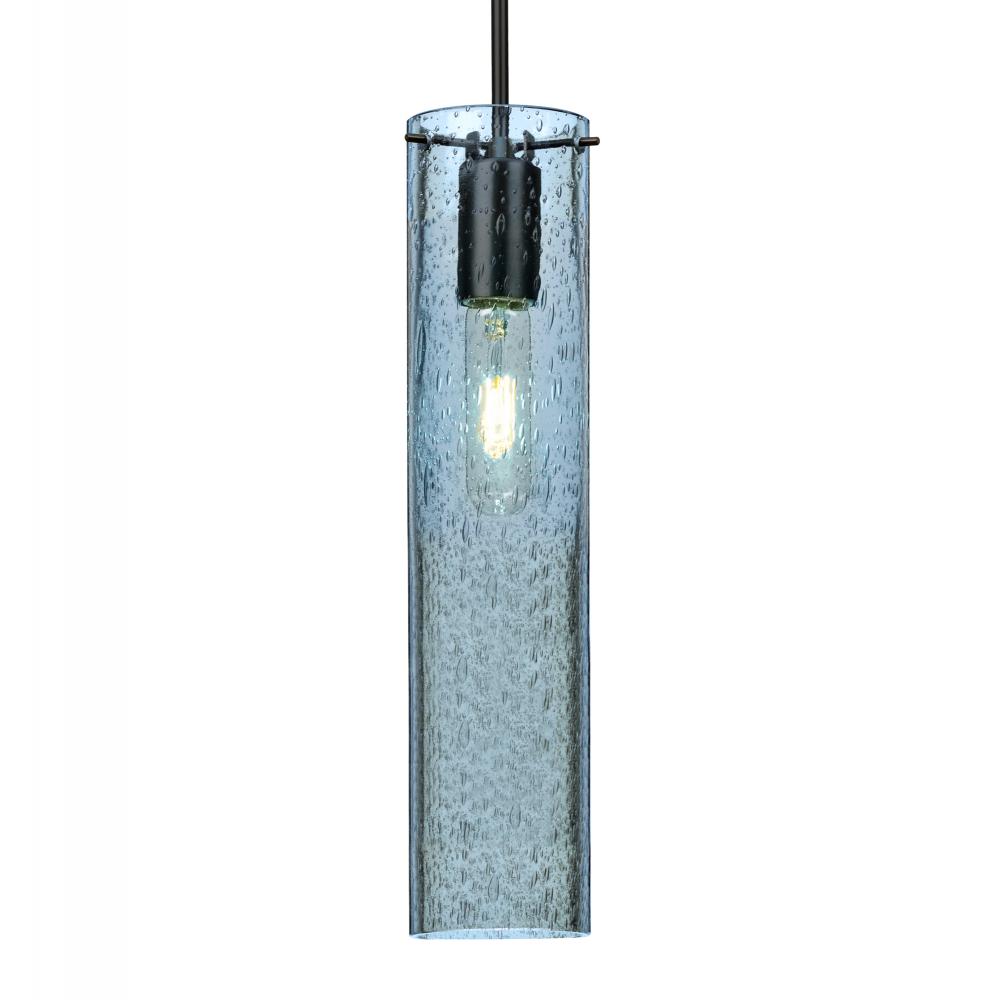 Besa, Juni 16 Cord Pendant, Blue Bubble, Black, 1x60W MAX E26 Base