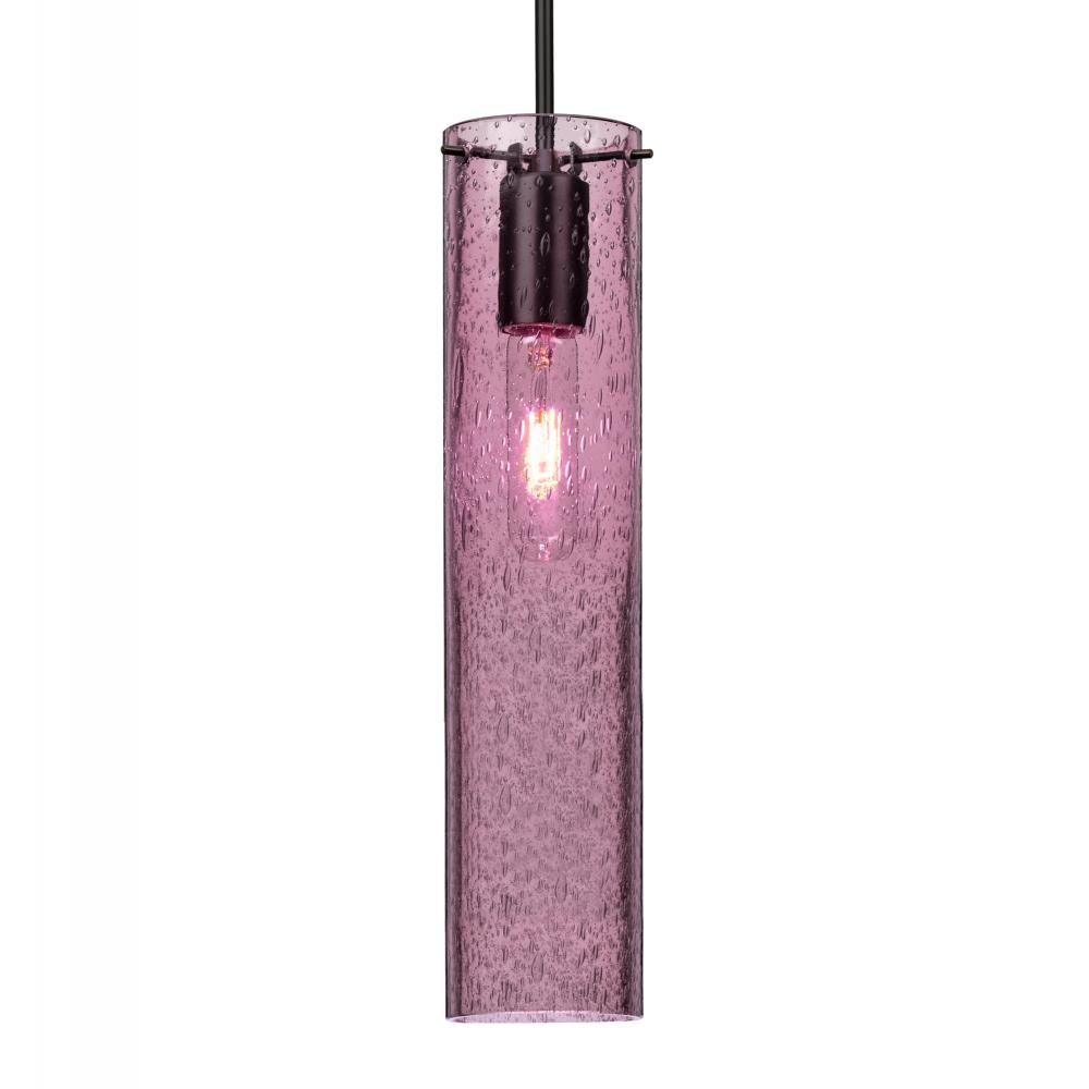 Besa, Juni 16 Cord Pendant, Plum Bubble, Black, 1x60W MAX E26 Base