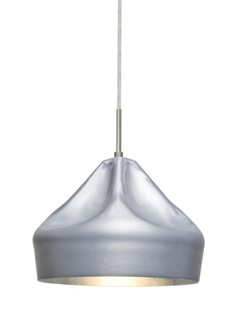 Besa Lotus Pendant, Satin Nickel Finish, 1x9W LED