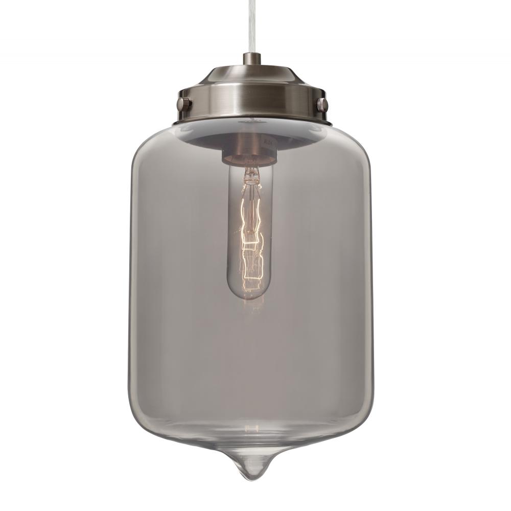 Besa Olin Pendant Satin Nickel Smoke 1x60W Medium Base T10