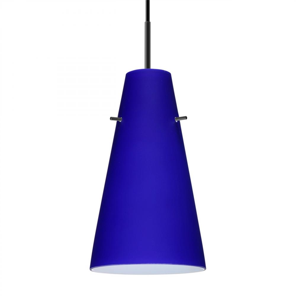 Besa Cierro LED Pendant Cobalt Blue Matte Black 1x9W LED