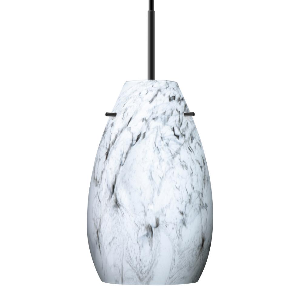 Besa Pera 9 LED Pendant Marble Grigio Black 1x9W LED