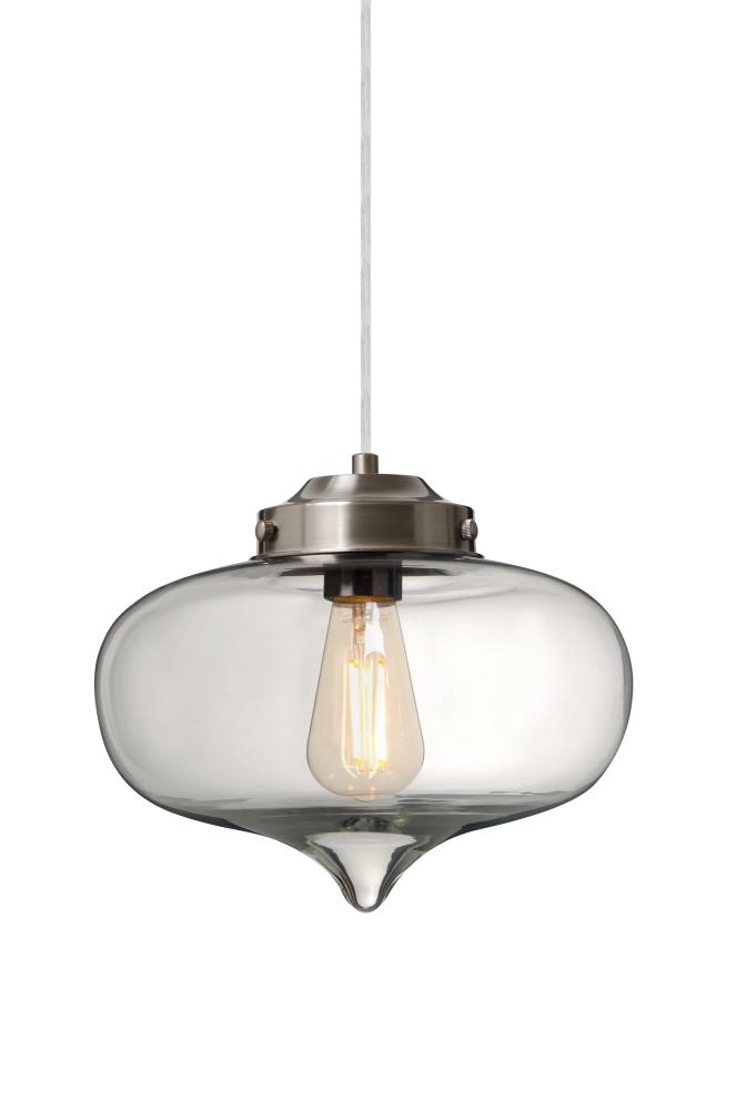 Besa Mira Pendant Satin Nickel Clear 1x4W LED Filament