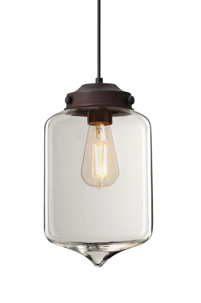 Besa Olin Pendant Bronze Clear 1x4W LED Filament