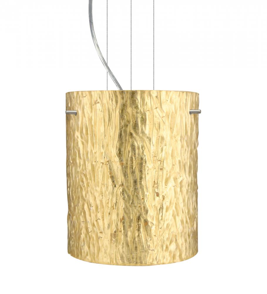 Besa Tamburo 8 Pendant Stone Gold Foil Satin Nickel 1x11W LED