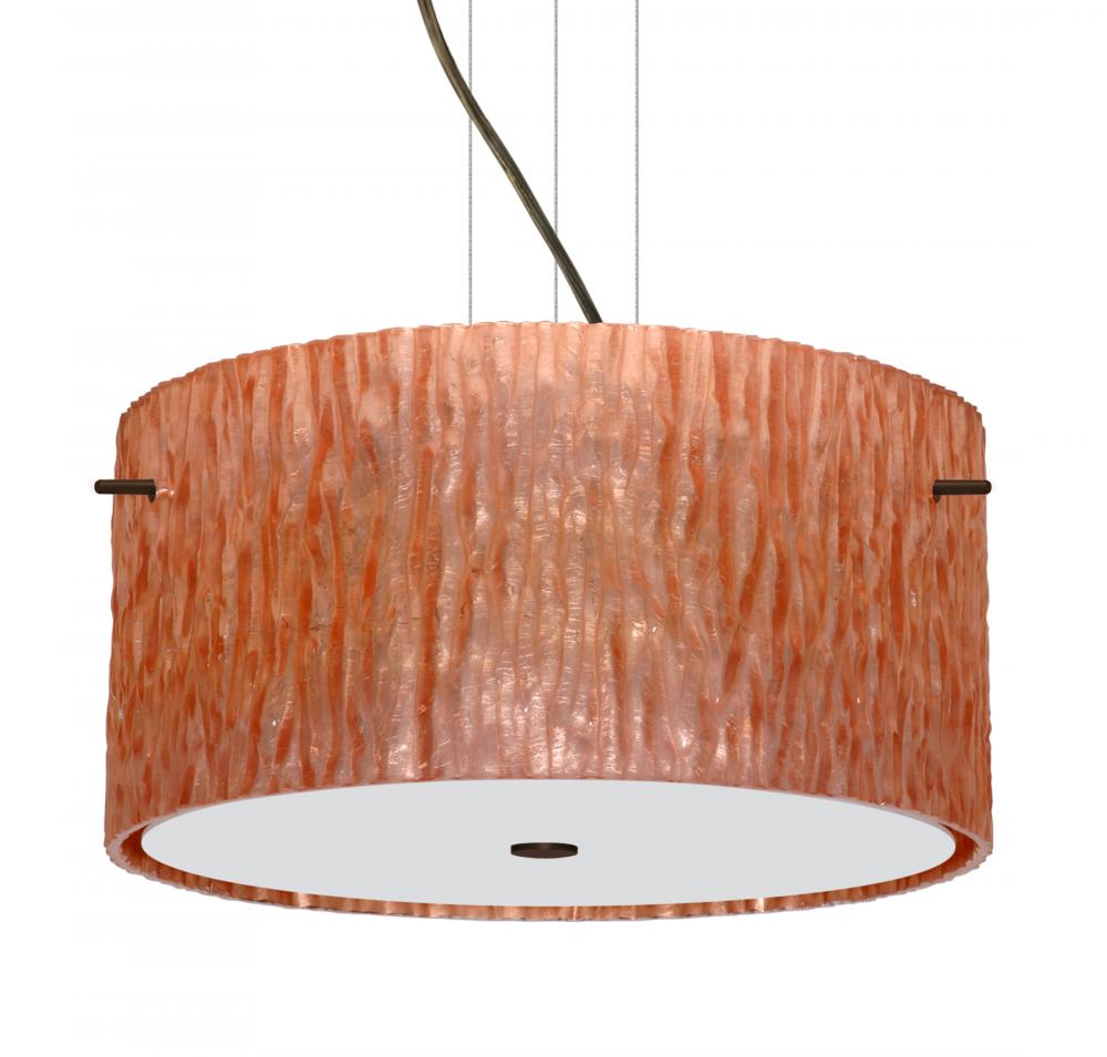 Besa Tamburo 16 Pendant Stone Copper Foil Bronze 3x11W LED